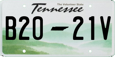 TN license plate B2021V