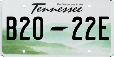 TN license plate B2022E