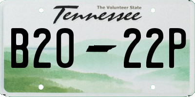 TN license plate B2022P