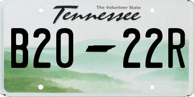 TN license plate B2022R