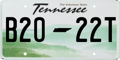 TN license plate B2022T