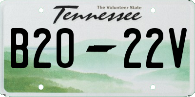 TN license plate B2022V