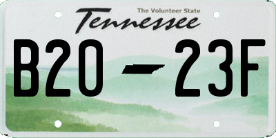 TN license plate B2023F