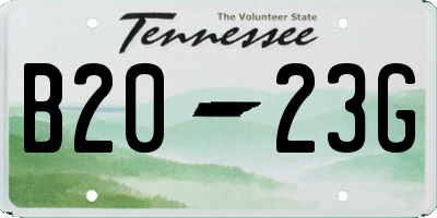 TN license plate B2023G