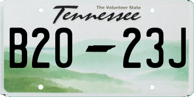 TN license plate B2023J