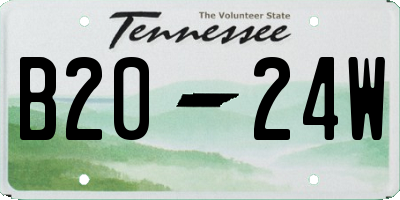 TN license plate B2024W