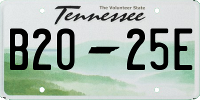 TN license plate B2025E