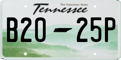 TN license plate B2025P
