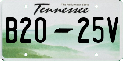 TN license plate B2025V