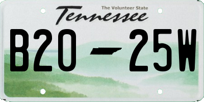 TN license plate B2025W