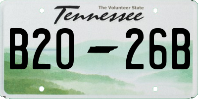 TN license plate B2026B