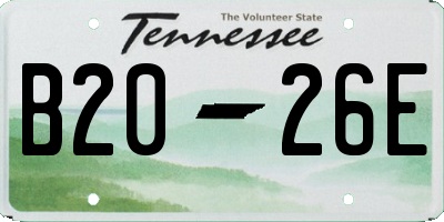 TN license plate B2026E