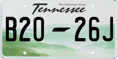 TN license plate B2026J