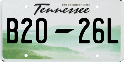 TN license plate B2026L
