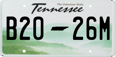 TN license plate B2026M