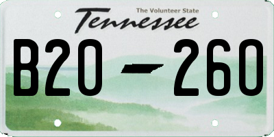 TN license plate B2026O