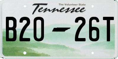 TN license plate B2026T
