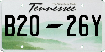 TN license plate B2026Y
