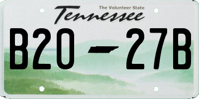 TN license plate B2027B