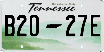 TN license plate B2027E