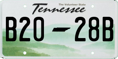 TN license plate B2028B