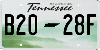 TN license plate B2028F