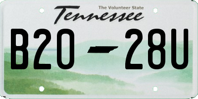 TN license plate B2028U
