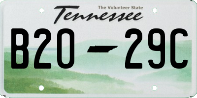 TN license plate B2029C