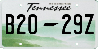 TN license plate B2029Z