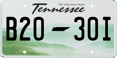 TN license plate B2030I