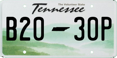 TN license plate B2030P