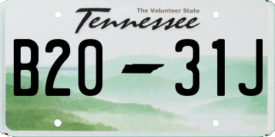 TN license plate B2031J