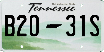 TN license plate B2031S