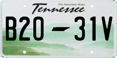 TN license plate B2031V