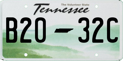 TN license plate B2032C