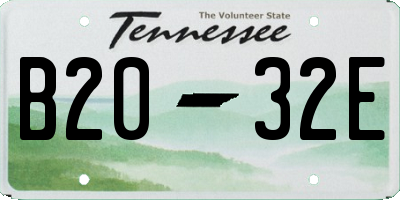 TN license plate B2032E