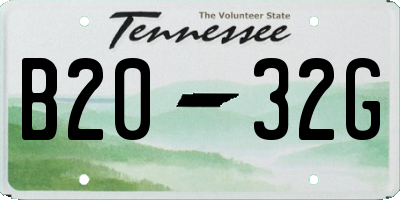 TN license plate B2032G