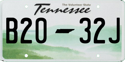 TN license plate B2032J