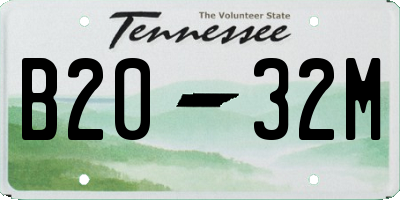 TN license plate B2032M