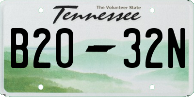 TN license plate B2032N