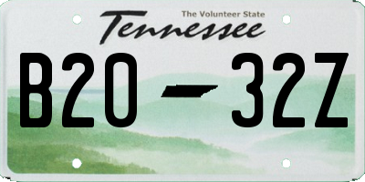 TN license plate B2032Z