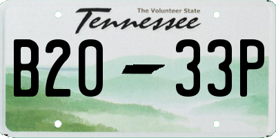 TN license plate B2033P