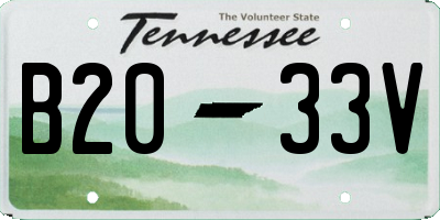 TN license plate B2033V