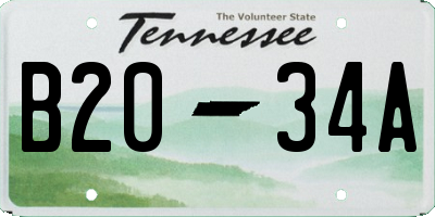 TN license plate B2034A