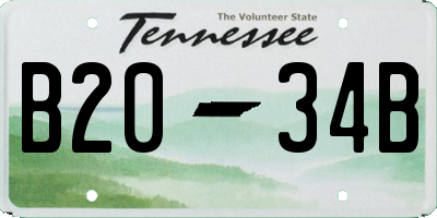 TN license plate B2034B