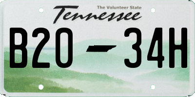 TN license plate B2034H