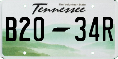 TN license plate B2034R