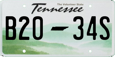 TN license plate B2034S