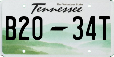TN license plate B2034T