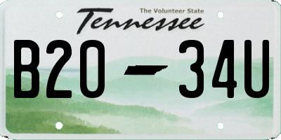 TN license plate B2034U